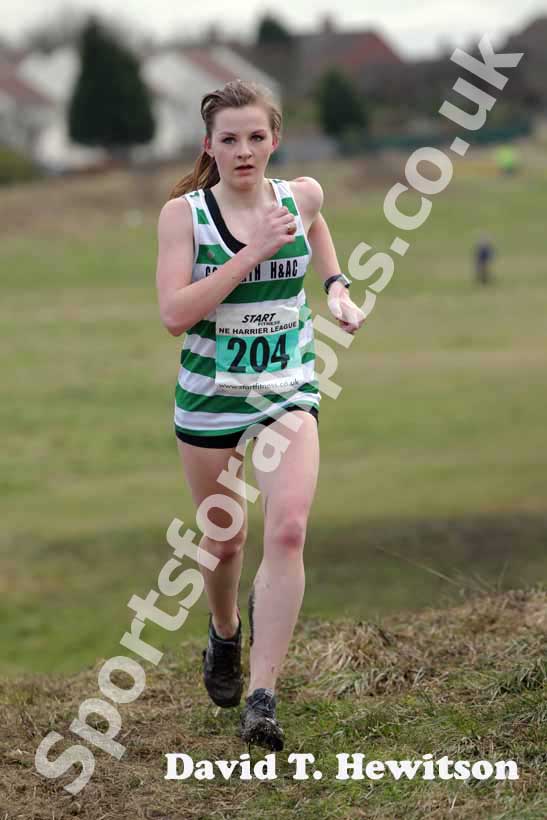 Rachel Lungren on her way to winning under-20 women, NEHL, Wrekenton.